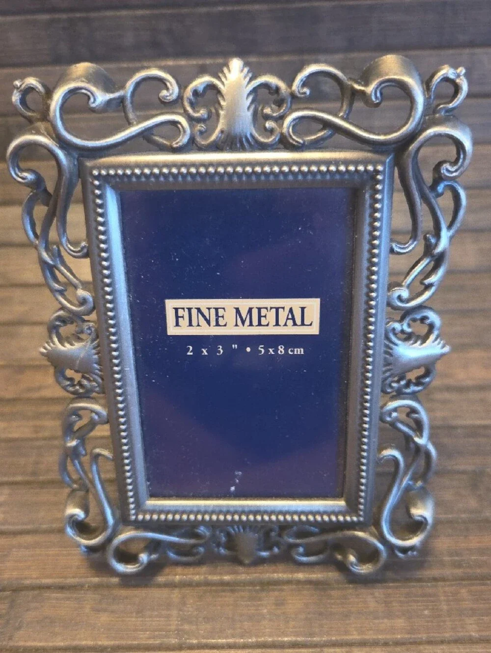 Vintage Metal Ornate Picture Frame — Silver Finish